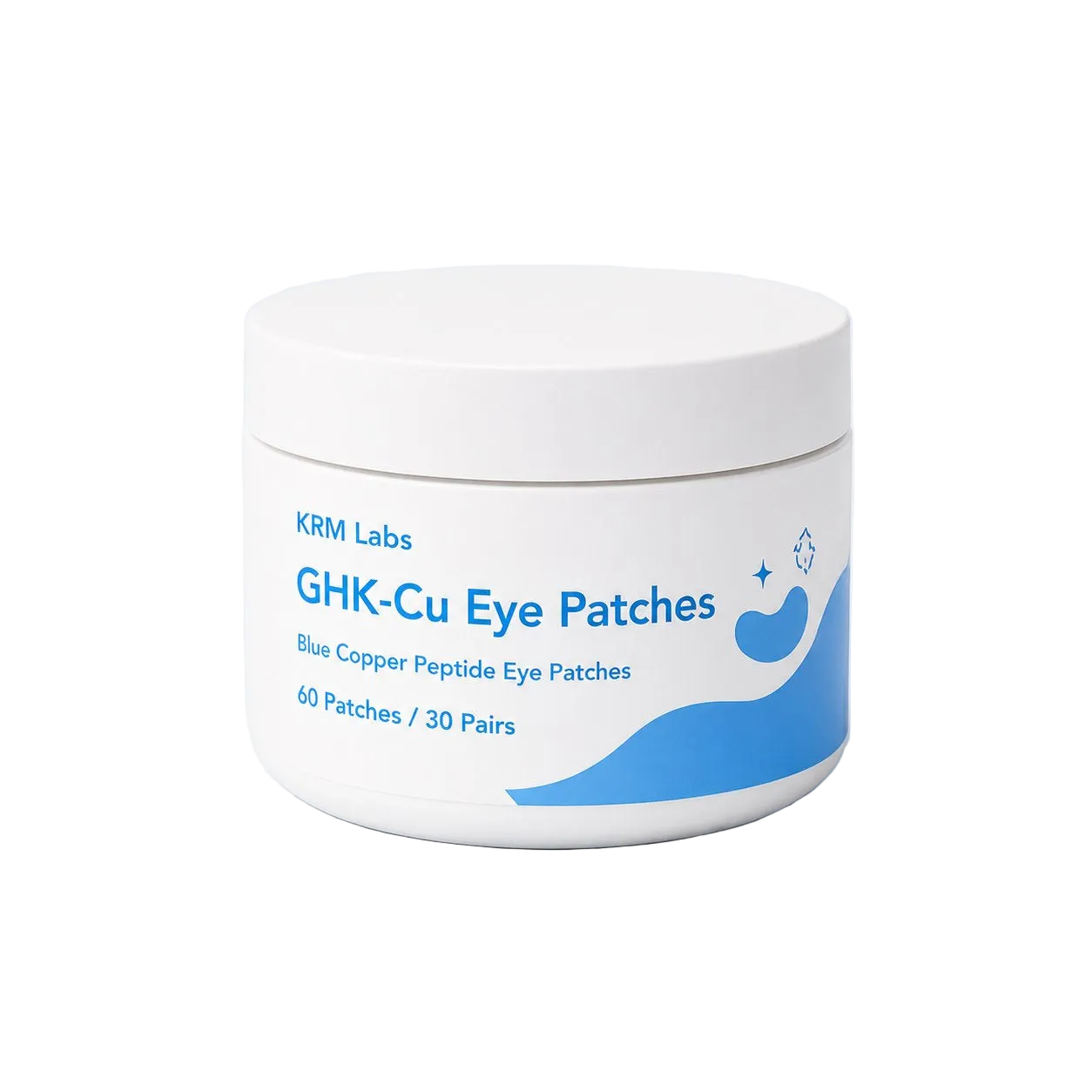  KRM Labs GHK-Cu Eye Patches | Blue Copper Peptide Under-Eye Patches Cooling GHK-Cu eye patches designed to help the under-eye area look hydrated, refreshed, and smoother. Includes 60 patches / 30 pairs.
