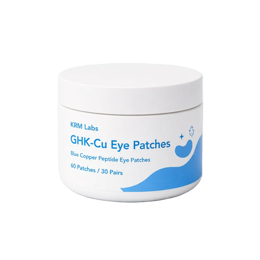  KRM Labs GHK-Cu Eye Patches | Blue Copper Peptide Under-Eye Patches Cooling GHK-Cu eye patches designed to help the under-eye area look hydrated, refreshed, and smoother. Includes 60 patches / 30 pairs.
